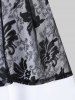 Robe Mi-Longue Haute Basse de Grande Taille à Lacets - Noir 