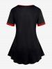 T-shirt à Imprimé Rose Croix de Grande Taille à Manches Courtes - Noir 5x | US 30-32