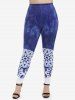 Legging Moulant Teinté à Taille Haute de Grande Taille - Bleu 3X | US 22-24