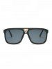 Metal Design Solid Color Lens Sunglasses -  