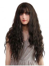 Perruque Synthétique Longue Bouclée Profonde en Couleur Noire - Taupe Ensemble de 1 Pièce 28 pouces