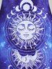 Pure Color T Shirt and Sun Moon Galaxy Print Tied Shoulder A Line Midi Suspender Skirt Two Piece Casual Outfit -  
