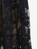 Plus Size Lace Panel Pull On Flare Pants with Lace-up -  