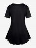 T-shirt Gothique à Imprimé Chat de Grande Taille - Noir L | US 12