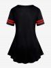 T-shirt Bicolore à Imprimé Aile Peinture Eclaboussée de Grande Taille - Rouge M | US 10