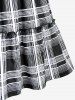 Plus Size Plaid Ruffle Midi A Line Skirt -  