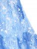 Basic Short Sleeve Tee And Splatter Painting Denim Buckle Strap Dress Set -  