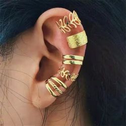 5Pcs Ear Cuff Alloy Ear Clip Set without Piercing - GOLDEN