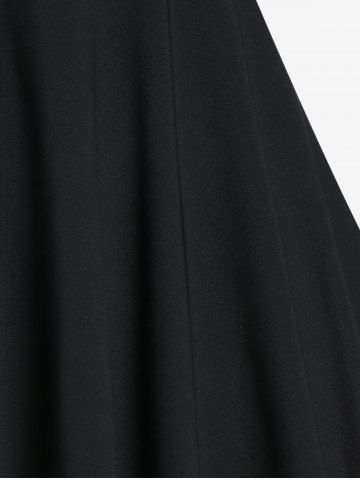 Gothic Lace Sleeve Harness Grommets High Low Tee