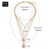 Collier Pendant Géométrique Etoile Croix Multi-Couches - d'or 