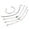 5Pcs Moon Faux Emerald Chain Bracelet Set -  