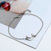 5Pcs Moon Faux Emerald Chain Bracelet Set -  