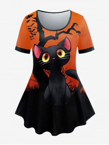 Camiseta Talla Extra Estampado Gato - ORANGE - M | US 10