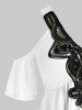 Plus Size Cold Shoulder Sequin Embellished T Shirt -  