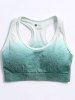 Ombre Heather Racerback Cropped Summer Sports Bra -  