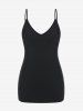Ensemble de Blouse en Dentelle Transparente de Grande Taille à Volants et de Camisole - Noir M | US 10