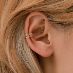 1 Pcs Cutout Ear Clip Geometric Ear Cuff Earring - GOLDEN
