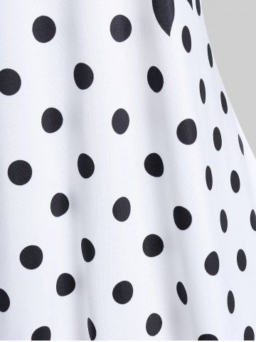 Plus Size Polka Dot Floral Print Tee