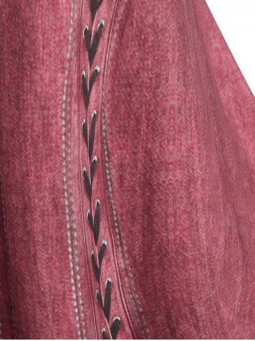 Plus Size 3D Lace Denim Print T-shirt