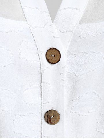Plus Size Solid V Notched Long Sleeves Shirt