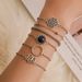 6 Pcs Link Chain Bracelets Cutout Flower Bracelets -  