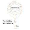 Multi Layered Vertical Stick Thin Chain Pendant Necklace -  