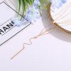 Multi Layered Vertical Stick Thin Chain Pendant Necklace -  
