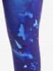 Plus Size 3D Jeans Butterfly Printed Capri Leggings -  