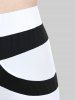 Pantalon en Blocs de Couleurs à Taille Haute Grande Taille à Ourlet de Cloche - Blanc S | US 8