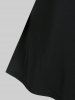 T-shirt en Blocs de Couleurs à Epaule Dénudée de Grande Taille - Noir M | US 10