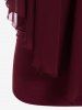 Plus Size Chiffon Overlay Cold Shoulder Tee -  