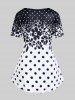Plus Size Polka Dot Floral Print Tee -  