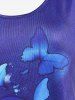 Plus Size 3D Butterfly Jeans Printed Short Sleeves Tee -  