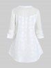 Chemisier en Couleur Unie de Grande Taille Manches Longues à Col V - Blanc 2X | US 18-20