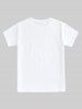 T-shirt Unisexe à Imprimé Chat Dessin Animé - Blanc L