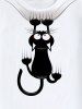 T-shirt Unisexe à Imprimé Chat Dessin Animé - Blanc 3XL