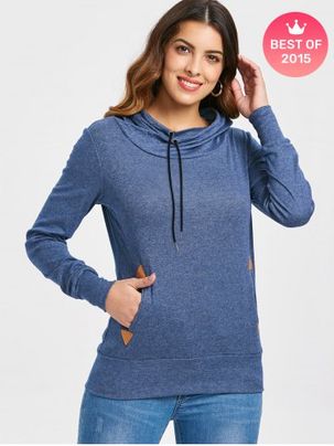 Plus Size Drawstring Pockets Pullover Hoodie