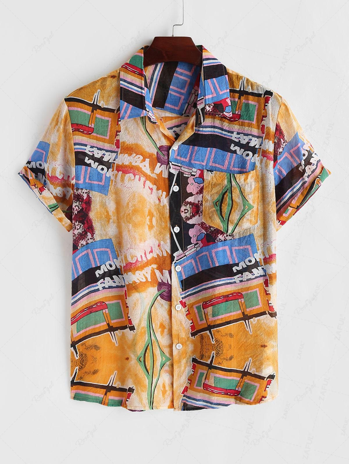 Sale Graphic Print Retro Casual Thin Shirt  