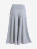 Ultimate Gray Ruched Surplice Tee and Lace Up Wide Leg Ninth Pants Plus Size Outfit -  
