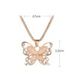 Cutout Butterfly Rhinestone Alloy Long Pendant Necklace -  