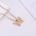 Cutout Butterfly Rhinestone Alloy Long Pendant Necklace -  