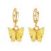 Boucles D'Oreilles Pendantes Papillon en Acrylique - d'or 