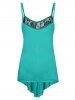 Lace Panel Plus Size Bowknot Embellished Cami Top -  