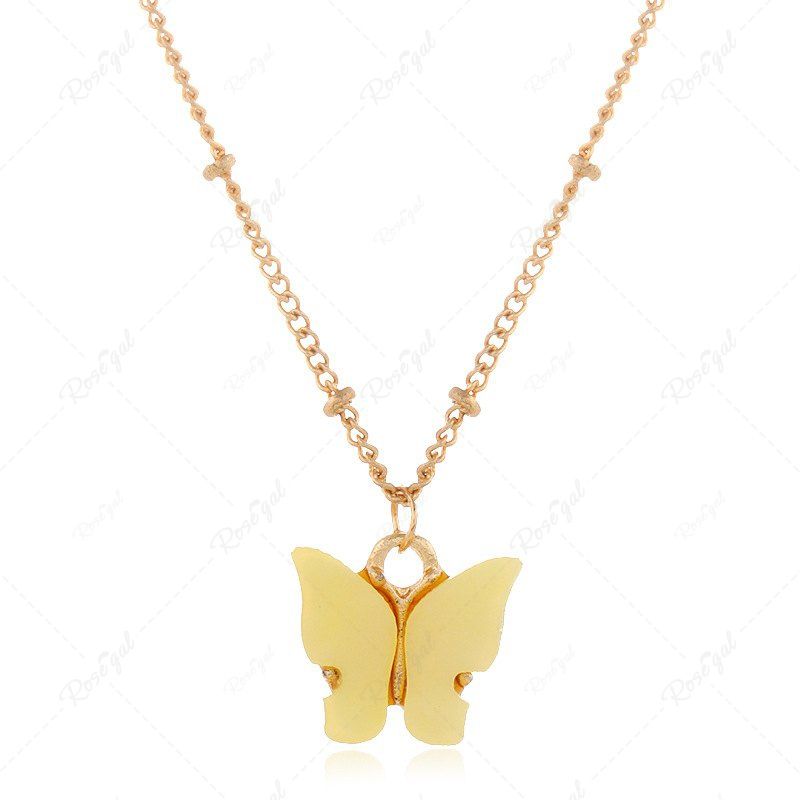 Collier Ras-de-Cou avec Pendentif Papillon d'or 