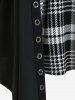 Plus Size Plaid Grommets Faux Twinset Tee -  