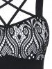 Tribal Pattern Lace Mini A Line Dress -  