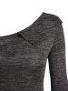 Cold Shoulder Skew Neck Flounce Heather High Low Dress -  