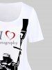 T-shirt Imprimé Caméra Grande Taille - Blanc L | US 12