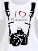 Plus Size Camera Print Graphic Tee -  