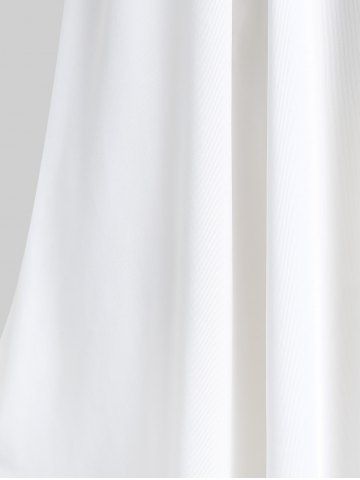 Plus Size Solid Tunic Top with Chain Buckle Corset